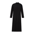 thumbnail image 3 of BinBiL Men's Muslim Clothes Durable Kaftan Robe Dubai Long Gown Ethnic Clothes,1pc Soft Robe Black 12(XXL), 3 of 8