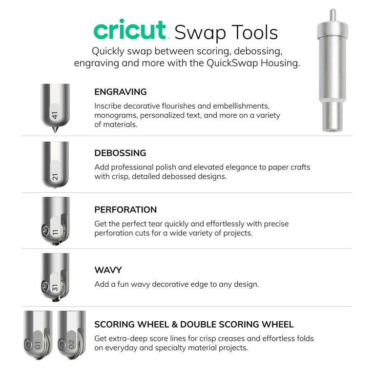 Debossing Tip and Quickswap Housing, Debossing Tip for Cricut