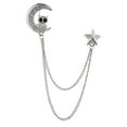 thumbnail image 3 of Broche de estilo retro para mujeres, hombres, broche, camisas, cuello, cadena, Broche Búho -Plata Zulema Trajes Broche, 3 of 7