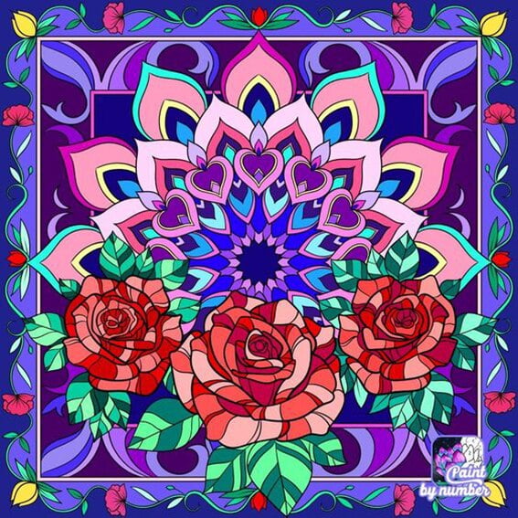 Full Drill 5D DIY Diamond Painting kits Colorful Mandala 3D Diamond Embroidery Flowers Cross Stitch Mosaic Art Home Decorsquare 35x35cm Gao Jinjia LED