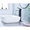 thumbnail image 3 of JERFIT Matte Black Waterfall Bathroom Faucet with Pop-Up Drain, Single Handle Modern Sink Faucet No Overflow, Brushed Nickel Core, 3 of 10
