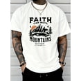 thumbnail image 1 of Men's Crew Neck Graphic T-shirt With Fancy Print, Casual Comfy Tee, Trendy Short Sleeve Top For Summer Daily Wear, Casual Sporty Tee, Summer Gifts, 1 of 7