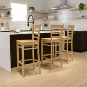 Flash Furniture HERCULES Series Ladder Back Natural Wood Restaurant Barstool