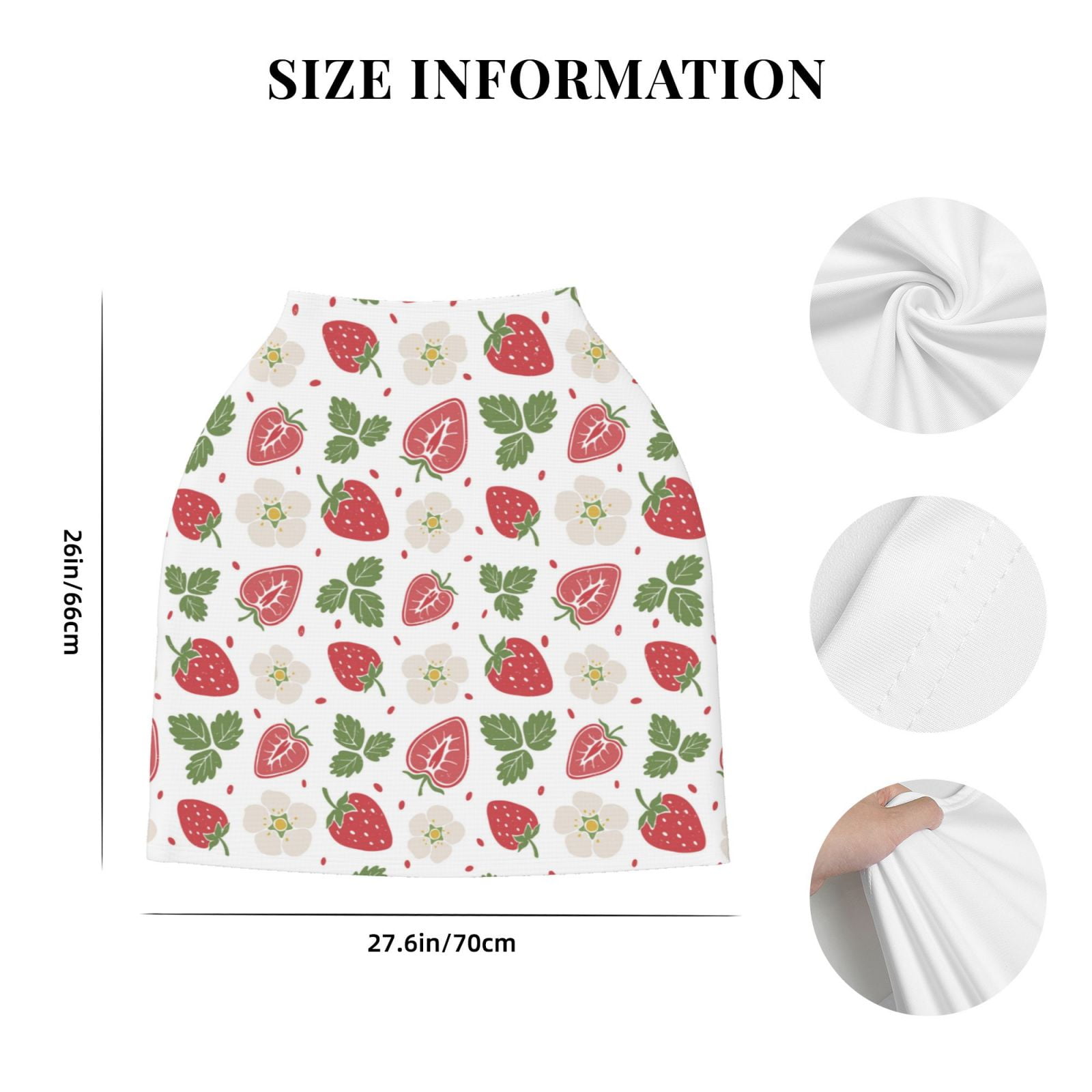 Fotbe Strawberry Pattern Car Seat Covers for Babies, Nursing Breastfeeding Cover Infant Carseat Canopy, Soft Stretchy Carrier Cover