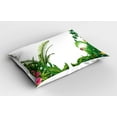 thumbnail image 2 of Ambesonne Plant Pillow Sham 2 Pack, Tropical Plants Exotic, 26"x20", Green Multicolor, 2 of 3