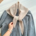 thumbnail image 2 of SUXIAN Women's Scarf Triangle Shawl Wrap Soft Warm Knitted Beige One Size, 2 of 3