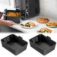 thumbnail image 2 of 2Pcs Silicone Air Fryer Liners for Ninja SL400UK Non-Stick Silicone Baking Pan BPA Free Oil-Proof Air Fryer Accessory, 2 of 7
