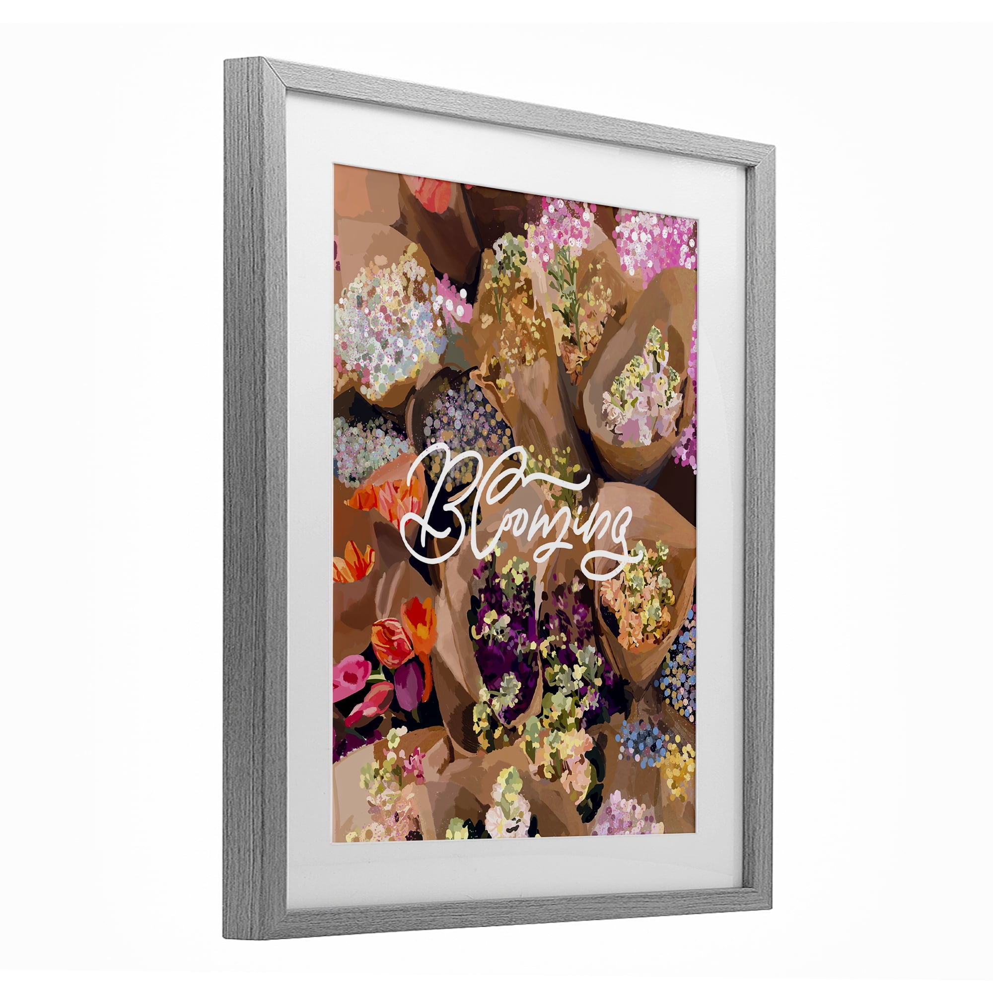 Stupell Industries Blooming Spring Bouquets Gray Framed Print Under Glass, design by Amelia Noyes