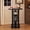 Black, variant on Porueti Round Bar Table with Storage and Metal Footrest, 39"H Wood Bar Pub Height Table, Space Saving Design, Black