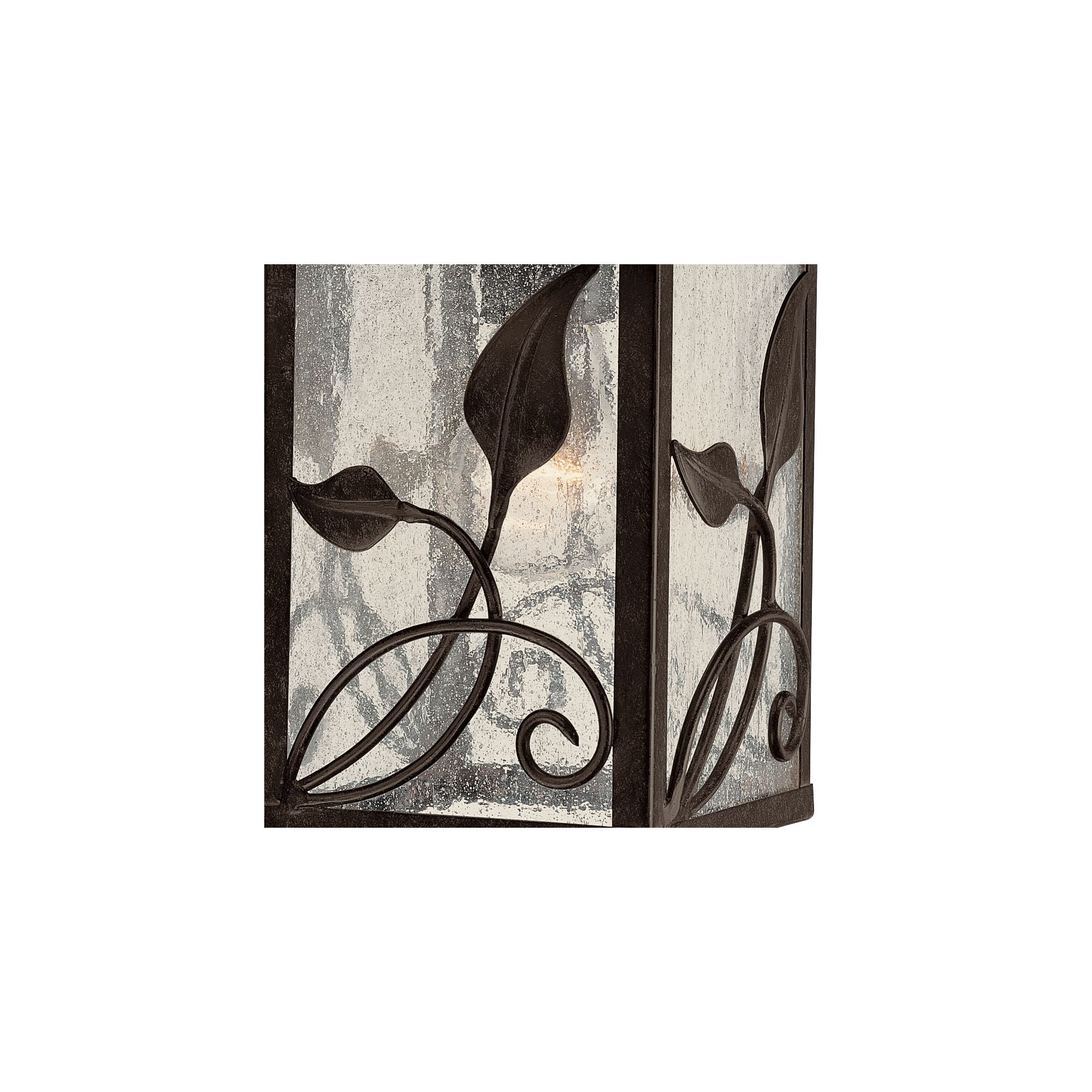 Franklin Iron Works French Garden Rustic Farmhouse Outdoor Wall Light Fixture Bronze Leaf Vine 10 1/2" Clear Seedy Glass for Post Exterior Barn Deck