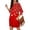 Red, variant on Women's Casual Dress Long Sleeve Round Neck Snowflake Print with Pocket Winter Theme Loose Fit Midi Dress for Spring Fall,Black,L