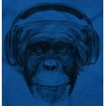 thumbnail image 2 of Smile Monkey Headphones Hipster Funny Plus Size Crewneck Graphic Tee Shirt Brisco Brands 3X, 2 of 3
