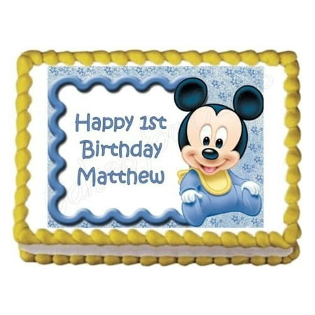 Baby Mickey Mouse Baby Shower Or Birthday Party Edible Cake Image