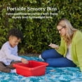 thumbnail image 3 of ECR4Kids Stackable Square Bins with Non-Snap Lids, Multipurpose Organization, Red, 2-Pack, 3 of 9