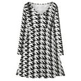 thumbnail image 3 of Black And White Ripple Long Sleeve Dresses For Women Vintage Elegant Party Dress Oversized V-neck Dress S-8XL, 3 of 7