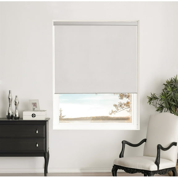 Brielle Home Silver Shimmering Blackout Cordless Roller Shade