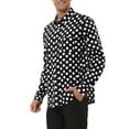 thumbnail image 4 of Camisa de Hombre INSPIRE CHIC con Patrón de Lunares, Cuello de Punta, Manga Larga, Botones, Talla 38, Negro y Blanco, 4 of 6