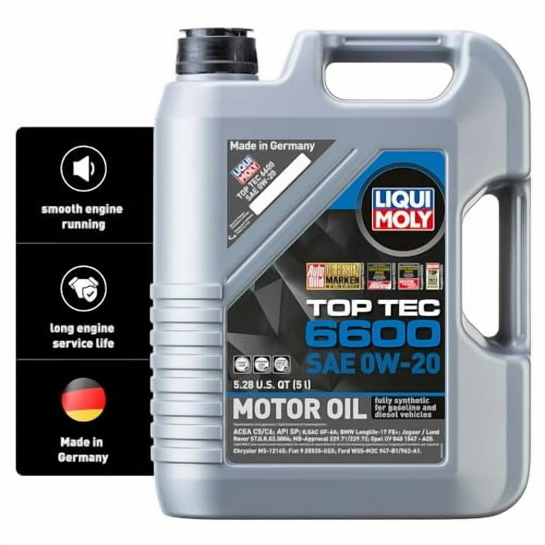 Liqui Moly Top Tec 6600 0W-20 Fully Synthetic Engine Oil for Fuel Efficiency and Wear Protection - Walmart.com Liqui Moly Top Tec 6600 0W-20 Fully Synthetic Engine Oil for Fuel Efficiency and Wear Protection - Walmart.com