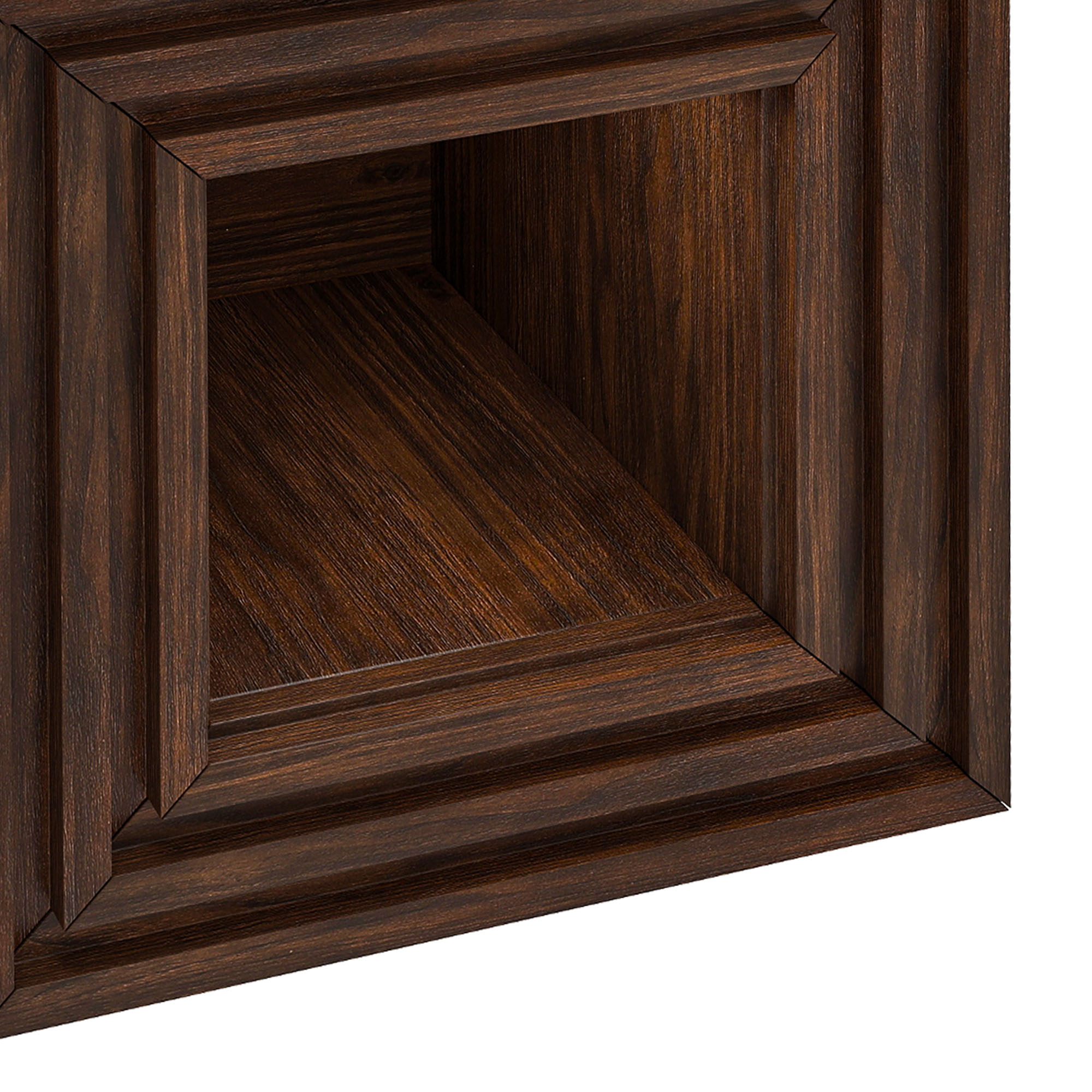 Uforic Square End Table with Charging Station & Storage Drawer, Rustic Side Table, Walnut