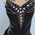 thumbnail image 4 of LIUHUO Custom Sleeveless Figure Skating Dress Girls Women Black Spandex Various Diamond Embellishments Flowing Skirt, 4 of 7