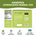 thumbnail image 5 of HANDPICK, Lemongrass Tea Bags (100 Count) Non-GMO, Caffeine Free - Quality Lemongrass Herbal Tea- Eco-conscious Round Tea Bags | Brew Hot or Iced Tea, 5 of 11