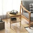 thumbnail image 3 of 2 PCS 2-Tier Bedside End Table Bamboo Nightstand for Living Room Bedroom, 3 of 9