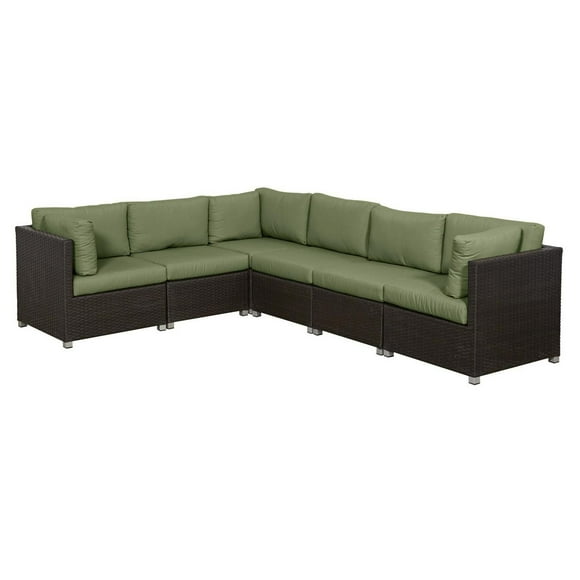 Innesbrook Collection Ensemble de conversation de patio en aluminium 6 pièces avec coussins verts