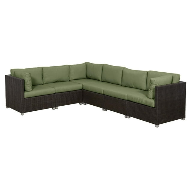 Innesbrook Collection Ensemble de conversation de patio en aluminium 6 pièces avec coussins verts