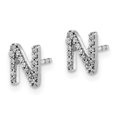 thumbnail image 2 of 14k White Gold Diamond Initial N Earrings 14k White Gold Earrings, 2 of 3