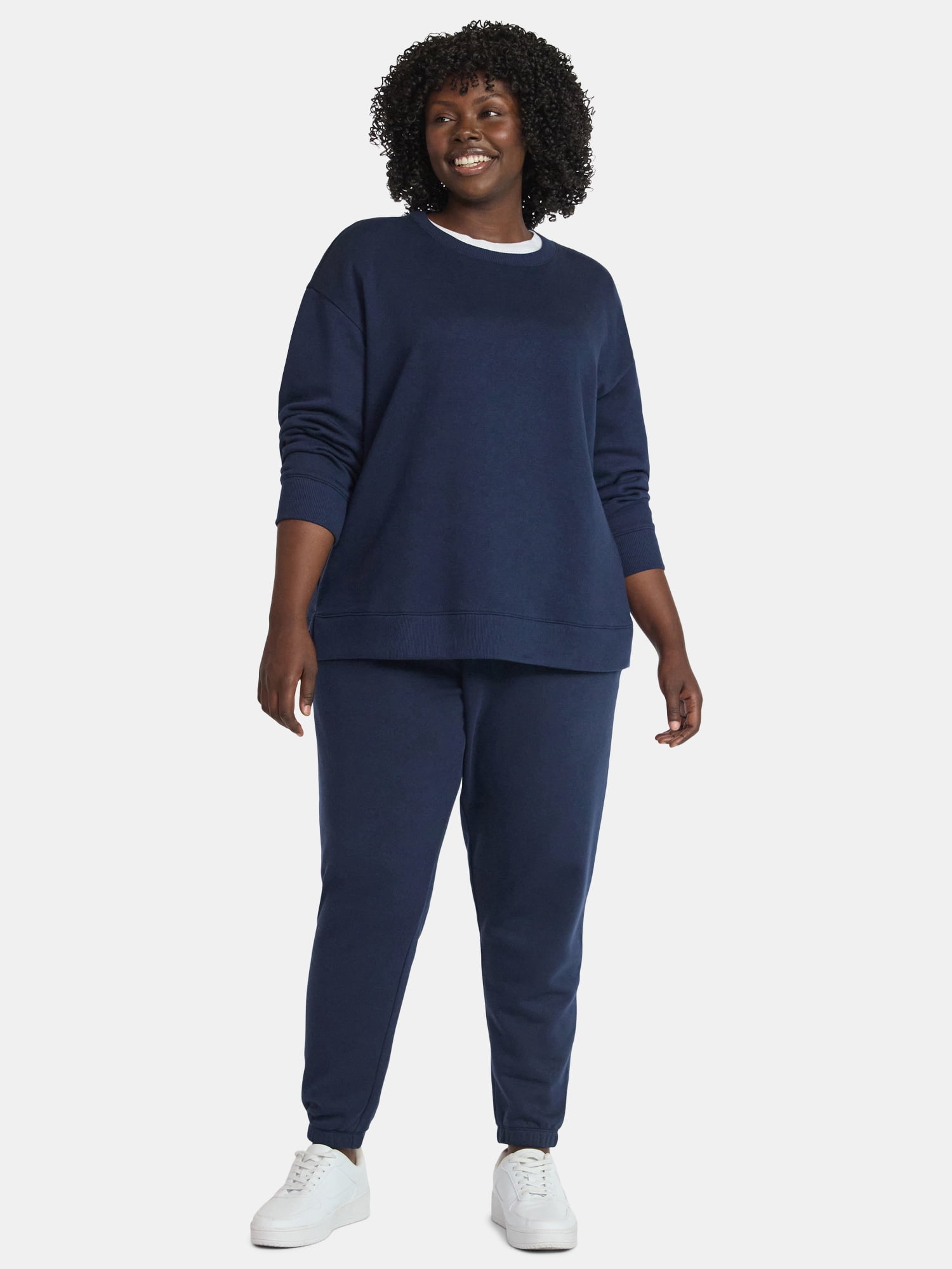Terra & Sky Women's Plus Fleece Jogger Sweatpants, Size 0X-5X