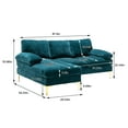 thumbnail image 7 of L-Shape Sectional Couch Sofa, Modern Futon Sofa Chaise L-Shape with Arm-Pillows & Metal Legs, Left Hand Facing, Modern Corner Sectional Futon Sofa, for Living Room, Apartment, Dorm, Teal, 7 of 7