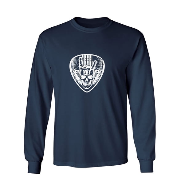 Gui*ar Ske*e*on Sarcastic Humor Novelty Men's Long Sleeve Shirts