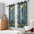 thumbnail image 2 of Yayeee Window Curtains Light Filtering 63"x42" Grommet Panel Pair Home Living Room Decor, Green Dragon Flowers, 2 of 7