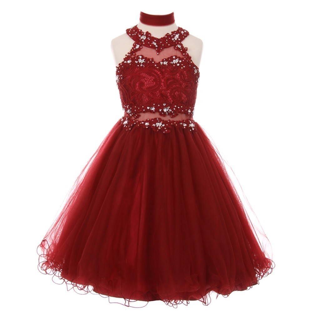 burgundy rhinestone dress