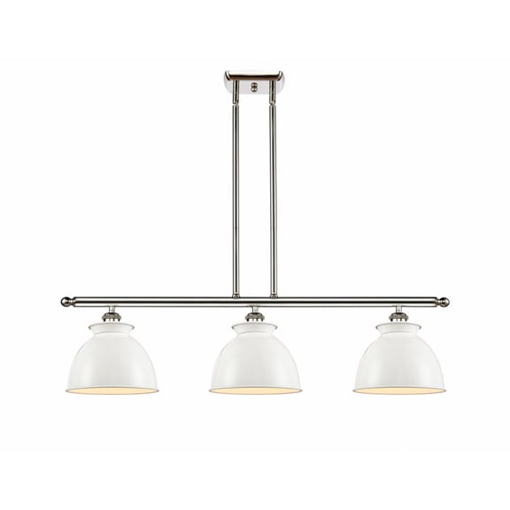 516-3I-PN-M14-W Innovations Lighting Adirondack - 3 Light Island In Industrial Style-11 Inches Tall and 36 Inches Wide-Polished Nickel Finish