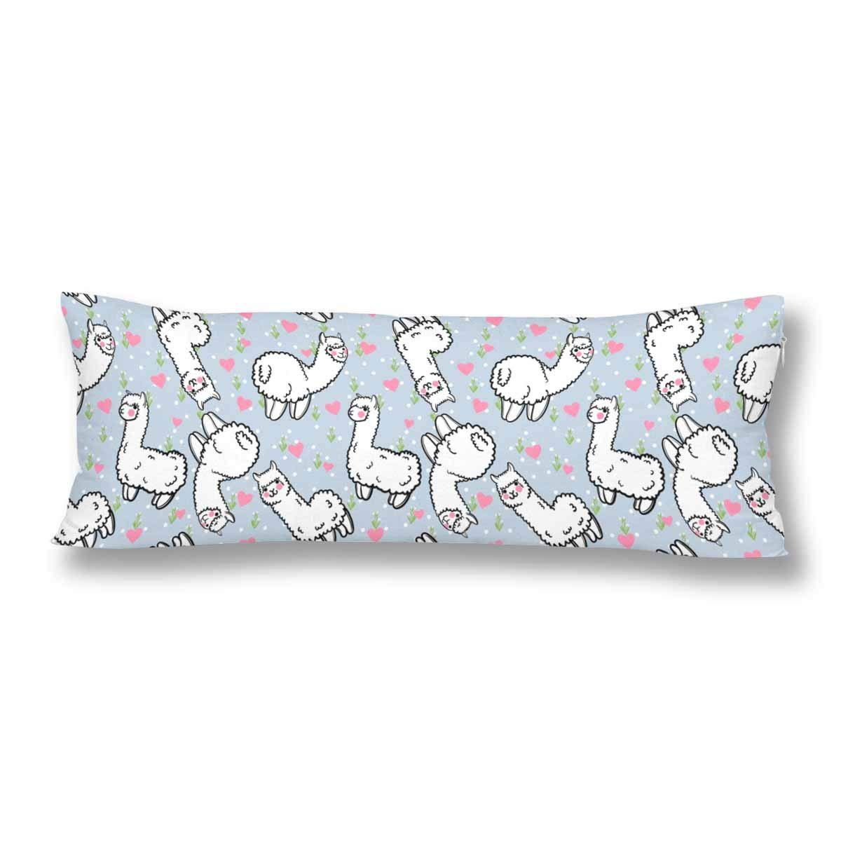 Gckg Cute Alpacas And Hearts Body Pillow Covers Pillowcase 20x60
