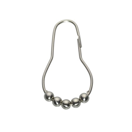 Roller" Shower Curtain Hooks in Brushed Nickel