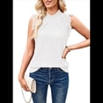 thumbnail image 3 of Suéter Sin Mangas para Mujer, Cuello Alto, Punto , Flecos, Corta, Estilo Bohemio, Moderno, Color , Talla L, 3 of 10