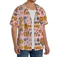 thumbnail image 4 of Disketp Men's Hawaiian Retro 70s Hippie Print Shirts Button Down Holiday Beach Shirts-Small, 4 of 7