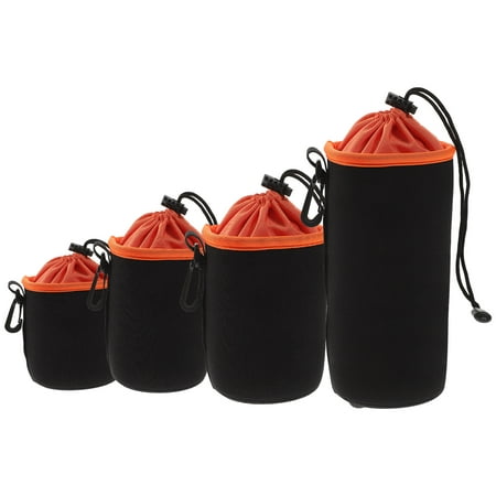 Image of 4 Pcs Camera Lens Bag Outdoor Pouch Travel Protector Drawstring Storage CD Player