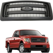 Waltyotur Matte Black Grille Front Bumper Hood Grille Replacement for F-150 2009 2010 2011 2012 2013 2014