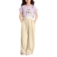 thumbnail image 2 of Otqutp Girls Wide Leg Sweatpants Flowing Loose Baggy Pants Cute Track Pants for Teen Straight Leg Activewear Joggers, 2 of 6