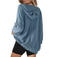 thumbnail image 4 of VISALY Hoodie Oversized Sweaters Knitted Sweaters Ribbed Tops Solid Color Long Sleeved Casual Sweater Loose V Neck Tunic Tops with Pockets Sweaters Dressy Casual Basic Tops Long Sleeve Jacket Blue Xxl, 4 of 4