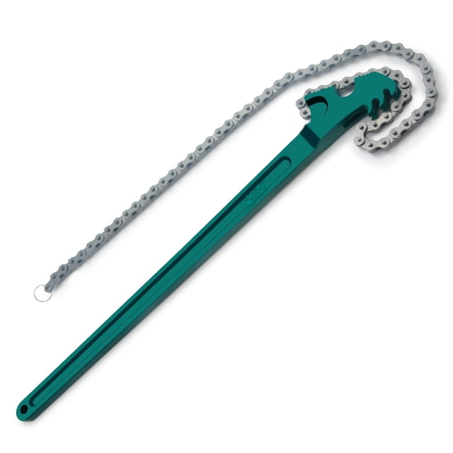 AUPREX 24 Inch Chain Wrench, Heavy Duty Chain Oil Filter Wrench, Adjustable Long Handle Wrench Tool Fits Max 12.6 Inch Diameter for Pipe Installation and Car Repair