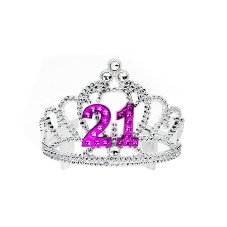 21 Twenty One Royal Happy Birthday Party Princess Tiara Glittered Sparkle Crown