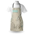thumbnail image 3 of Dragonfly Apron Romantic Vintage Sketch in Pastel Grass Birthday Grunge Grass Botany Artwork, Unisex Kitchen Bib Apron with Adjustable Neck for Cooking Baking Gardening, Seafoam Tan, by Ambesonne, 3 of 3
