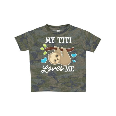 

Inktastic My Titi Loves Me with Sloth and Hearts Gift Toddler Boy or Toddler Girl T-Shirt