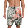 thumbnail image 1 of Fotbe Tropical With Flamingos Pantalones Cortos de Pijama para Hombre, Ropa de Dormir, Pantalones de Pijama Cortos para Hombre-Small, 1 of 6
