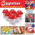 thumbnail image 2 of 4/6/8X Hard Boiled Egg Boiler Cups Silicone Cooker Poacher Steamer without Shell, 2 of 5