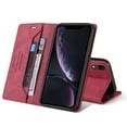 thumbnail image 2 of Wallet Cover for iPhone XR, Credit Card Slot Stand Slim Premium PU Leather & Soft TPU Back Shockproof Flip Folio Book Magnetic Cover For iPhone XR, Red, 2 of 14